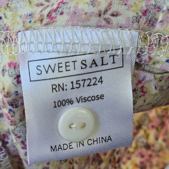 Sweet Salt Floral Coquette Cottagecore Tiered Midi Dress Pockets - 3XL 22/24 - Picture 5 of 6